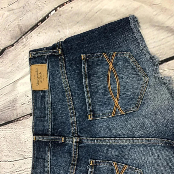 abercrombie & fitch jean shorts size 2 26 casual boho denim western - Picture 3 of 3
